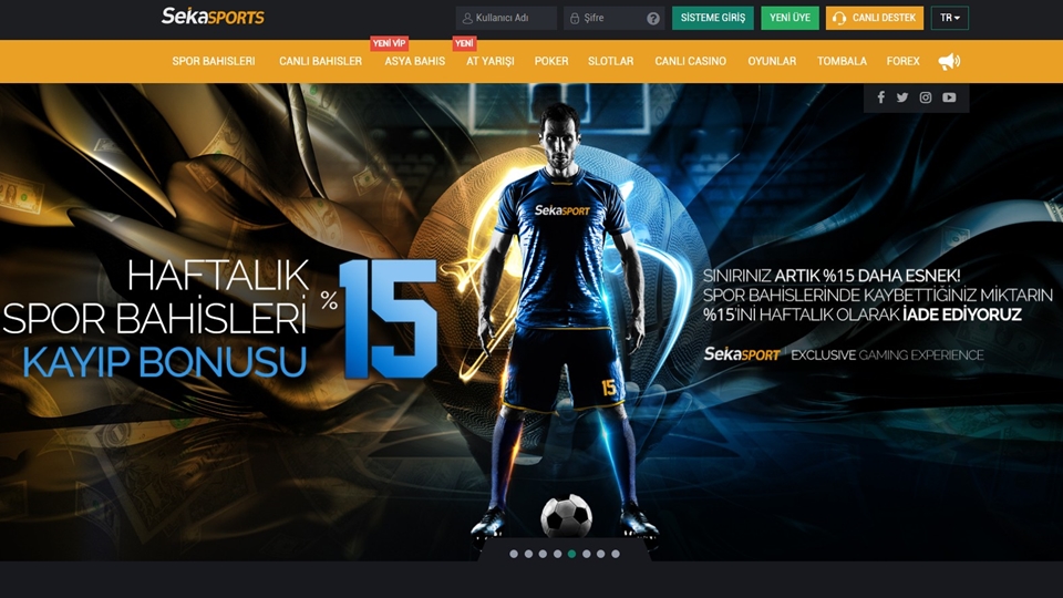 sekasports web sitesi giriş sayfası